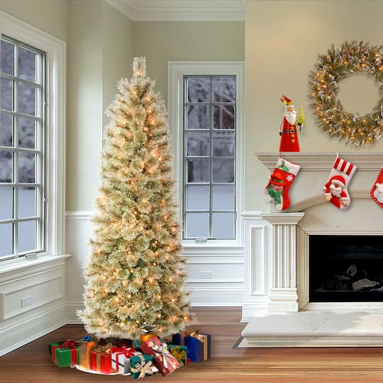 6ft. Pre-Lit Arcadia Cashmere Pine Slim Artificial Christmas Tree, Clear Lights